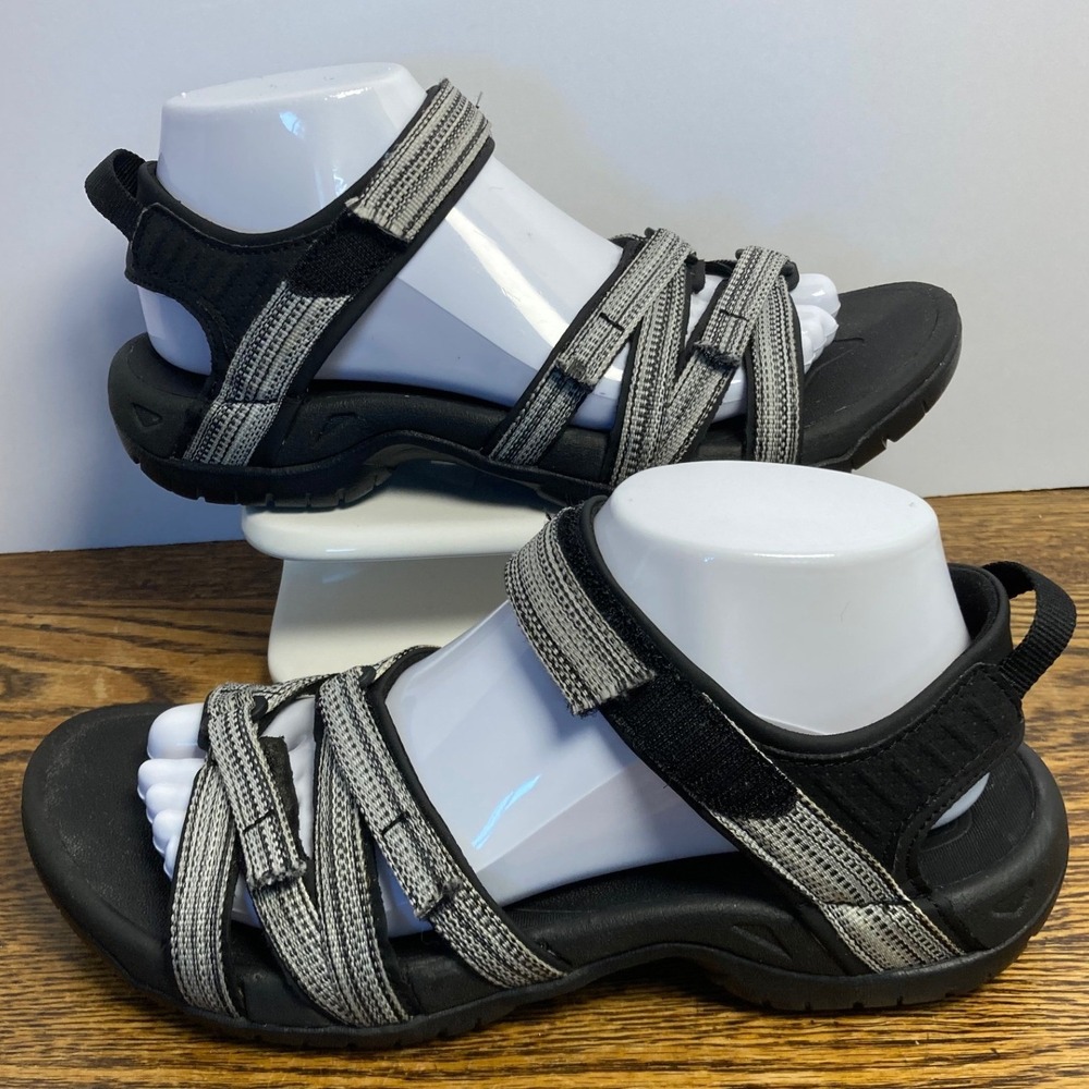Teva Tirra Womens 9 Black Grey  Hiking Water Sandals 4266 Strappy Comfort